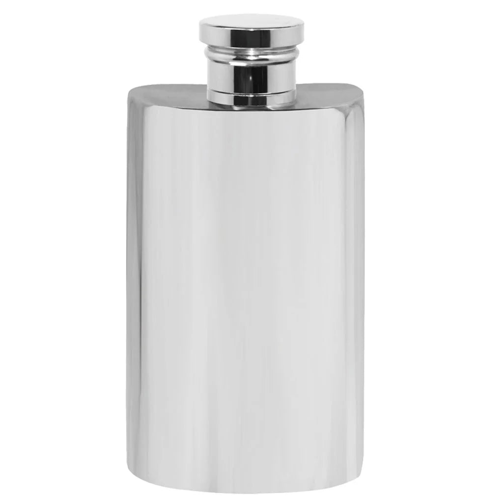 English Pewter 2oz Slimline Plain Pewter Hip Flask
