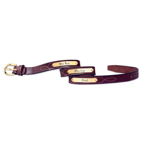 Tory Leather Child's Nameplate Belt